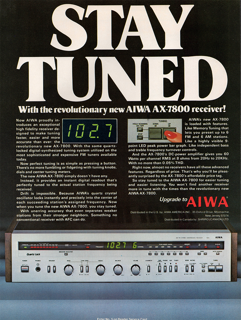Aiwa advertisement in Audio, October 1979