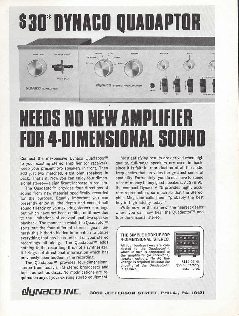 Dynaco advertisement in Audio, August 1971