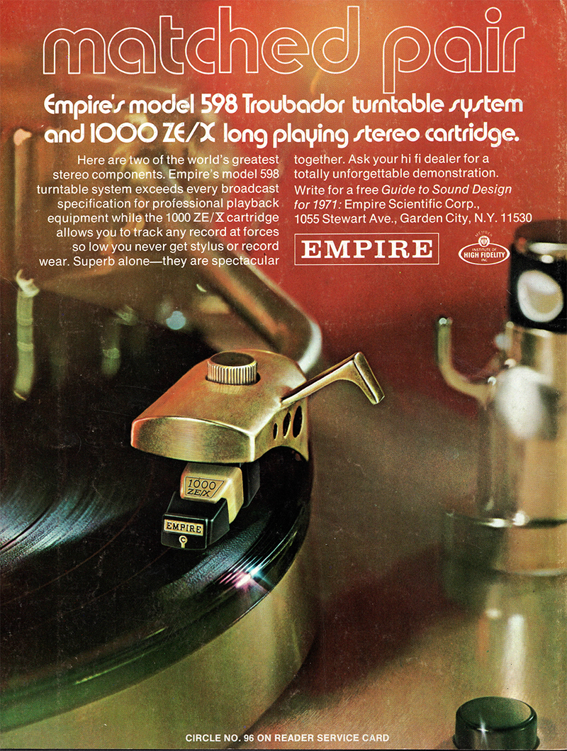 Empire advertisement in Audio, April 1971
