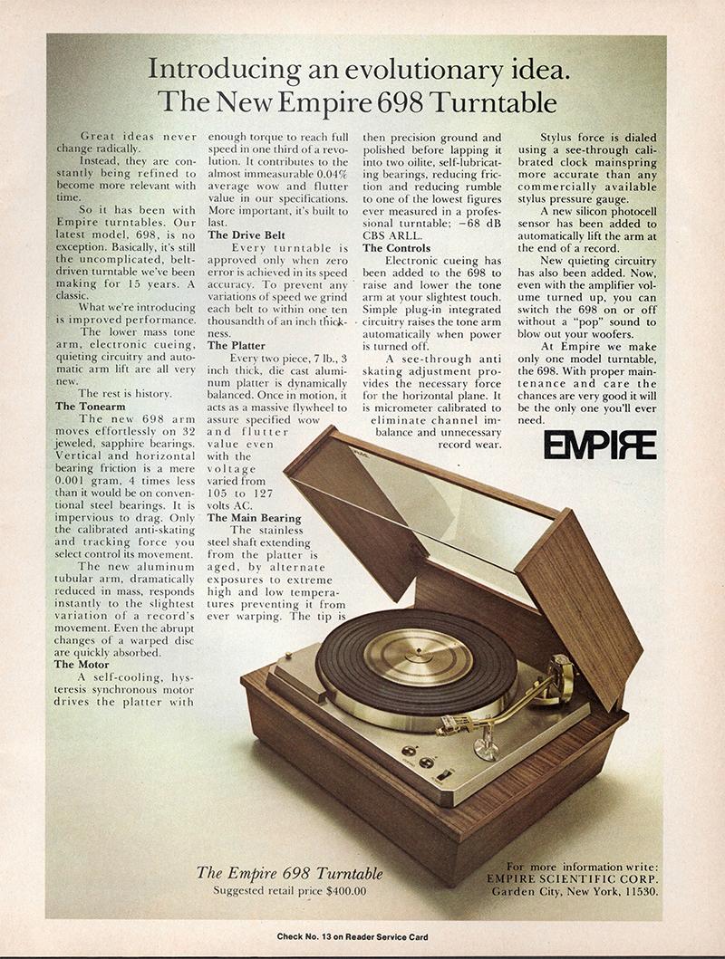 Empire advertisement in Audio, May 1976