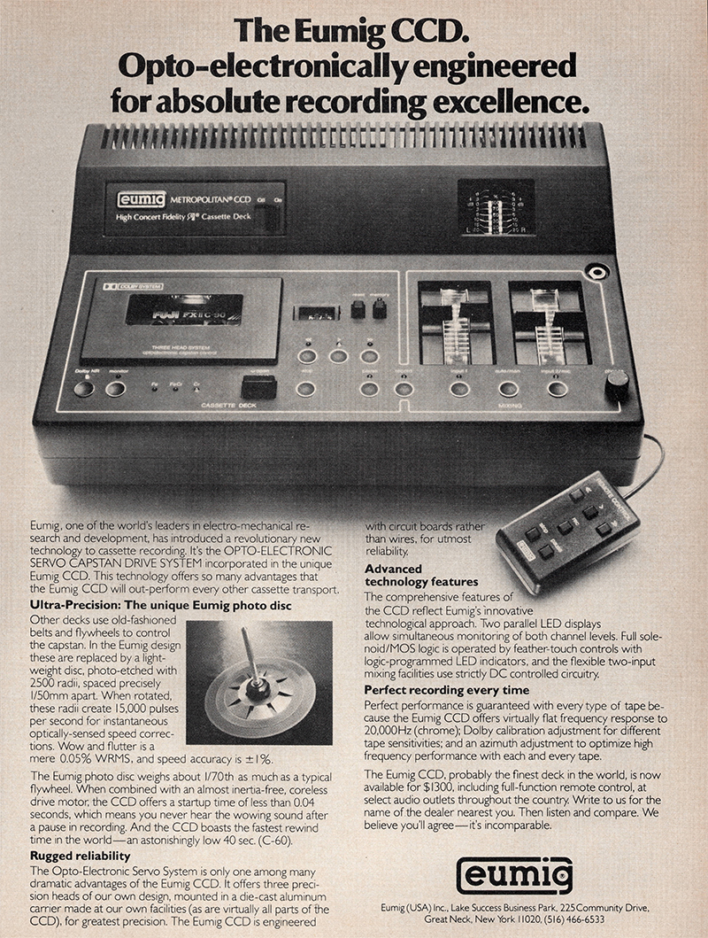Eumig advertisement in Audio, October 1978