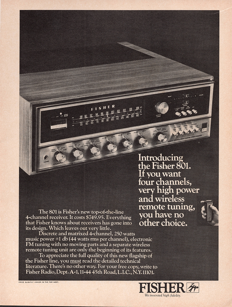 Fisher advertisement in Audio, January 1972
