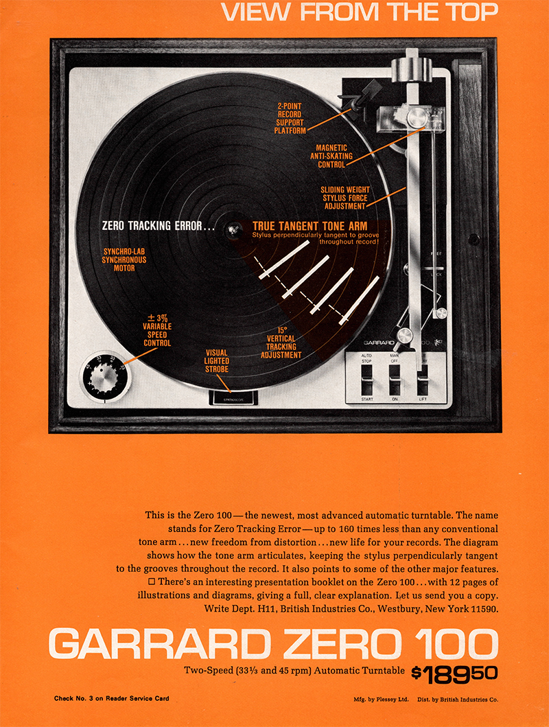 Garrard advertisement in Audio, August 1971