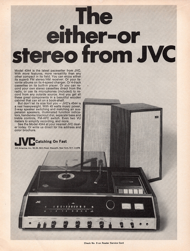 JVC advertisement in Audio, July 1971