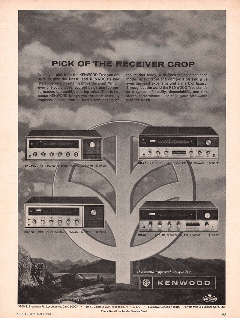 Kenwood advertisement in Audio, September 1969