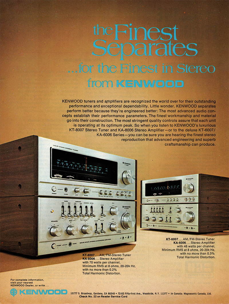 Kenwood advertisement in Audio, February 1976