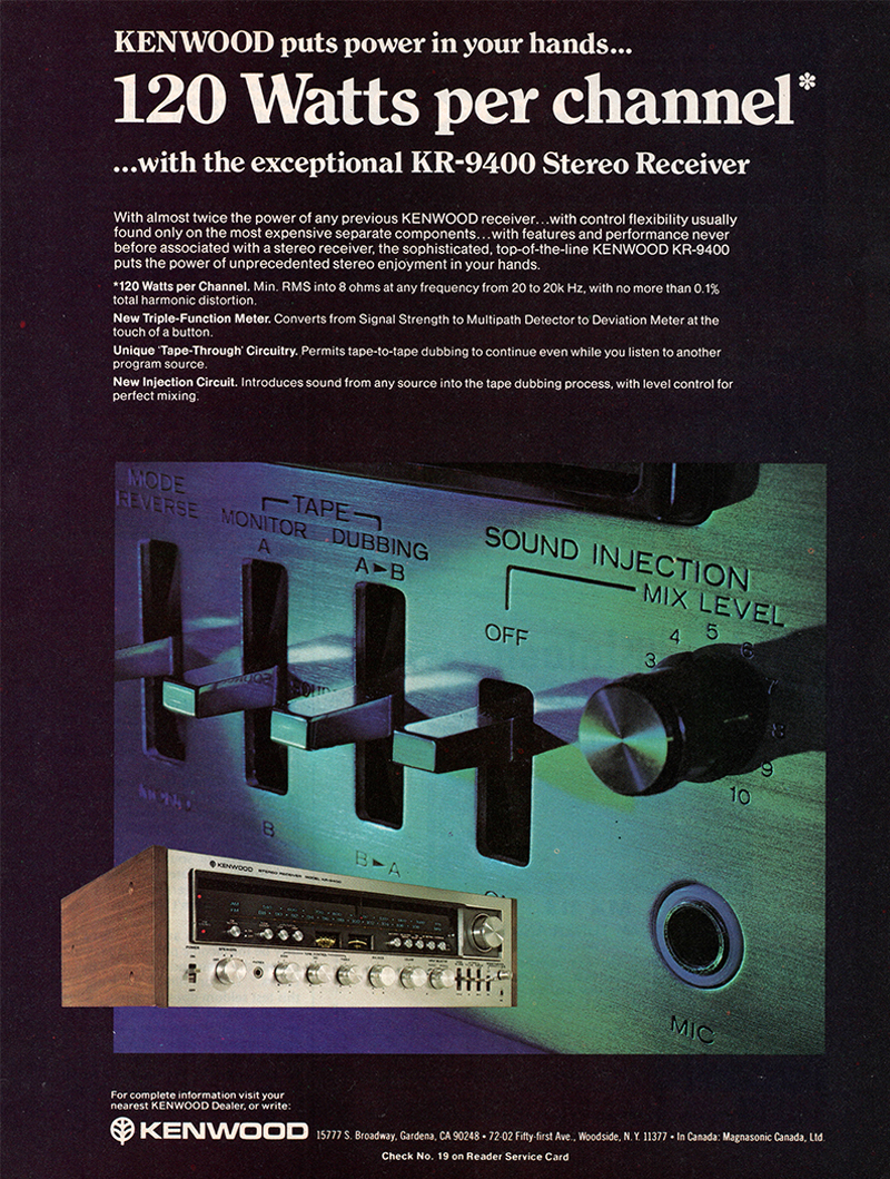 Kenwood advertisement in Audio, May 1976