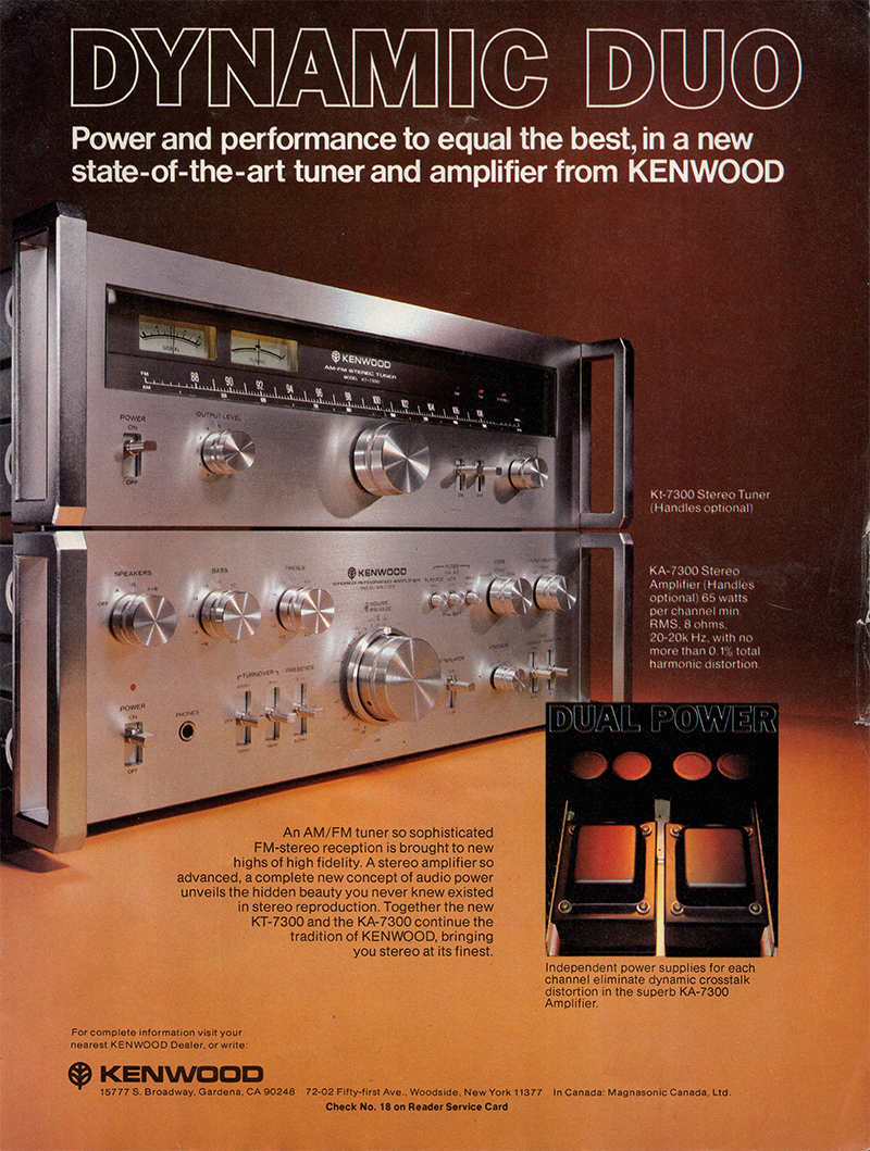 Kenwood advertisement in Audio, August 1976