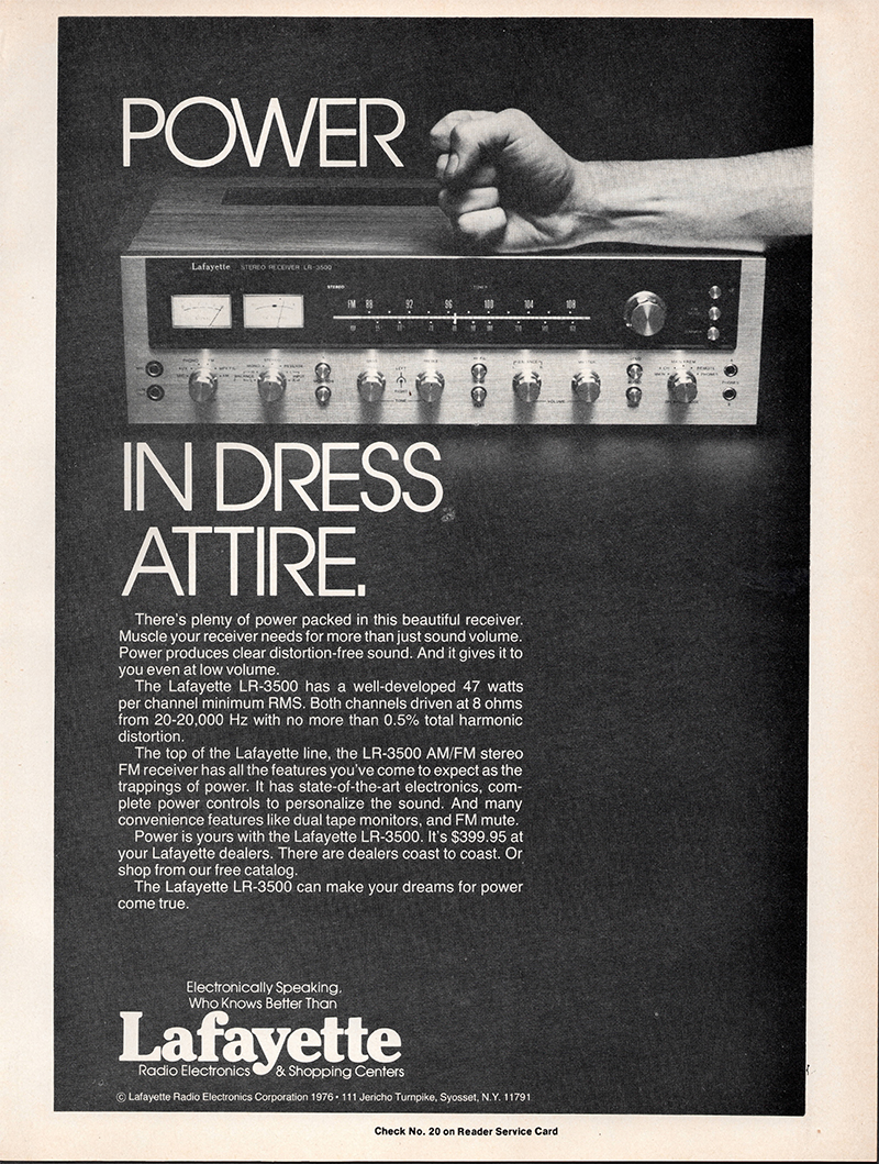 Lafayette advertisement in Audio, May 1976