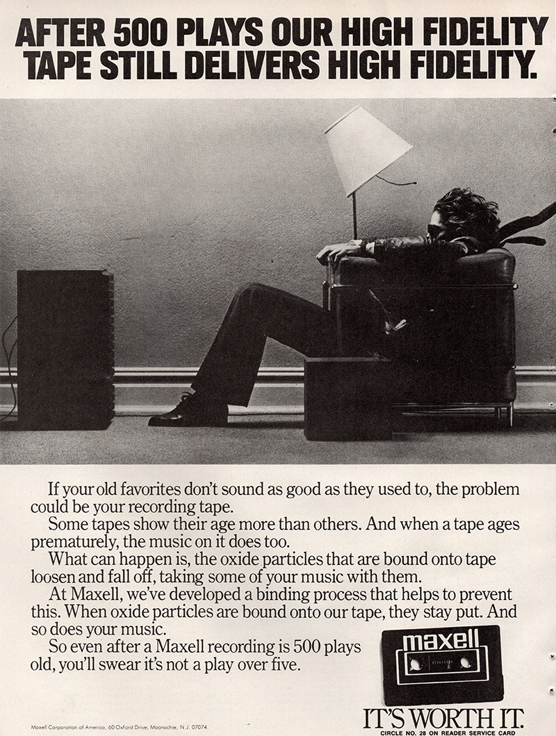 Maxell advertisement in Stereo Review, October 1981