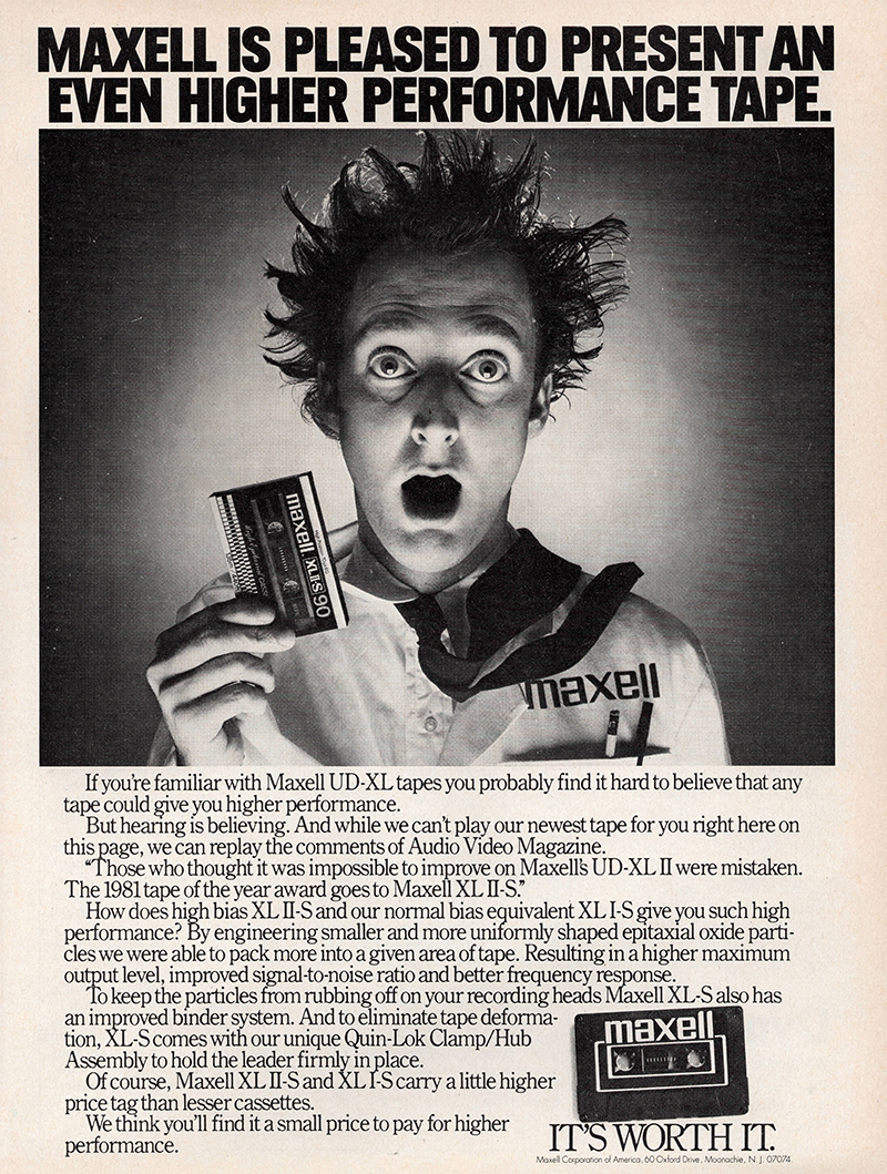 Maxell advertisement in Audio, January 1983