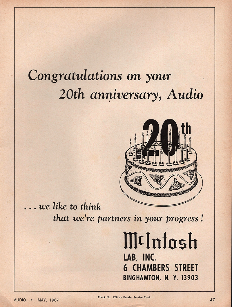 McIntosh advertisement in Audio, May 1967