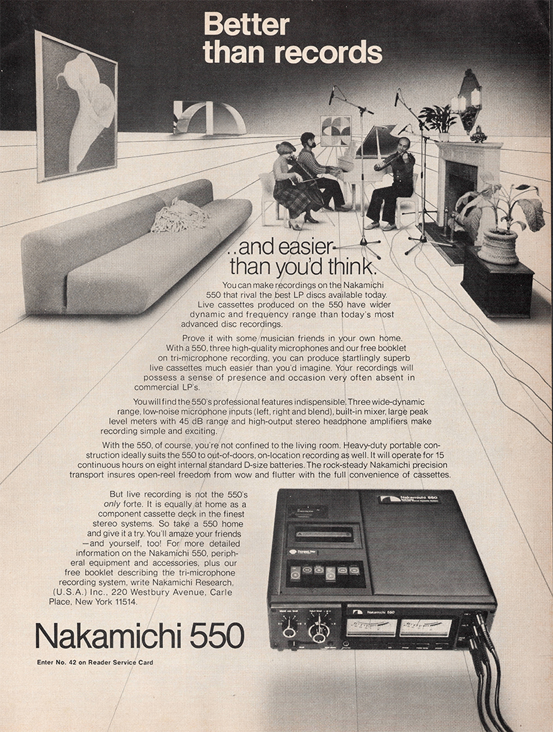 Nakamichi advertisement in Audio, October 1977