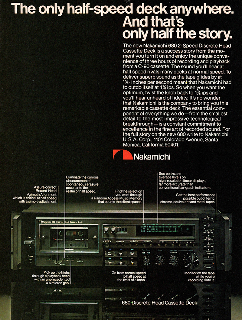 Nakamichi advertisement in Audio, October 1979