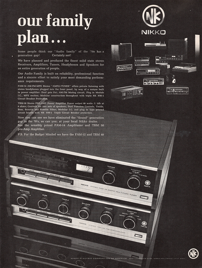 Nikko advertisement in Audio, April 1970
