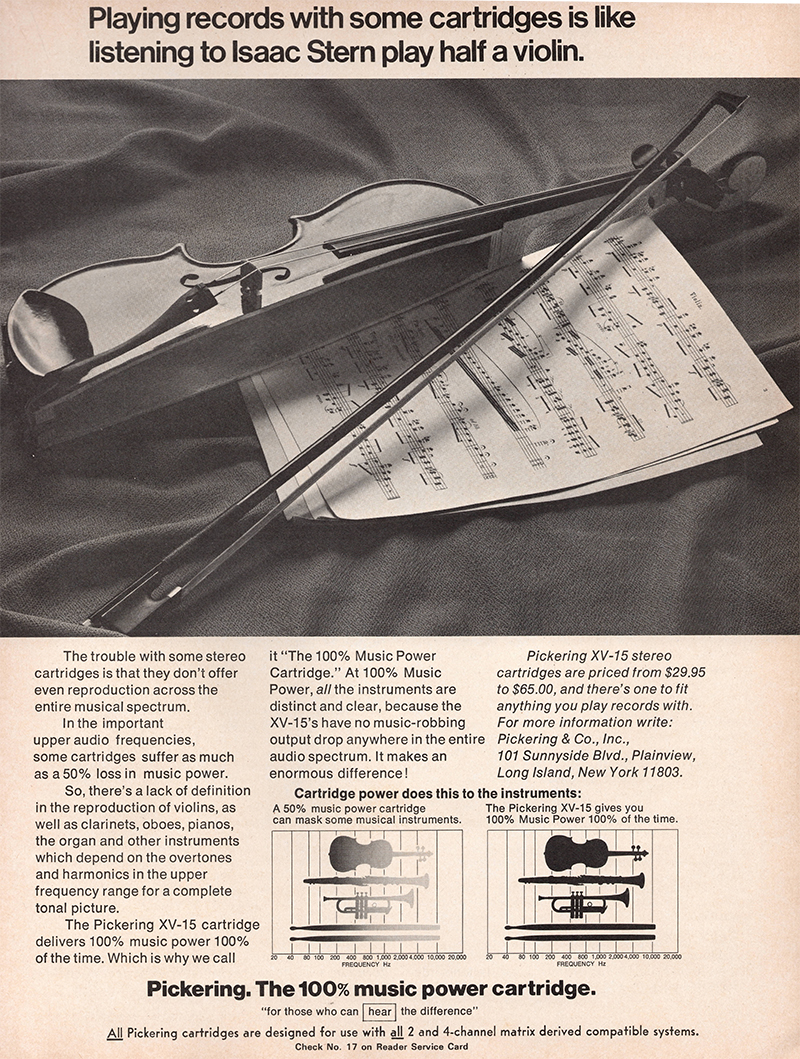 Pickering advertisement in Audio, January 1972