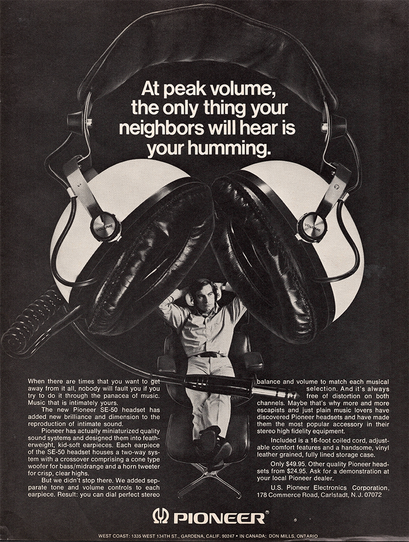 Pioneer advertisement in Audio, July 1971