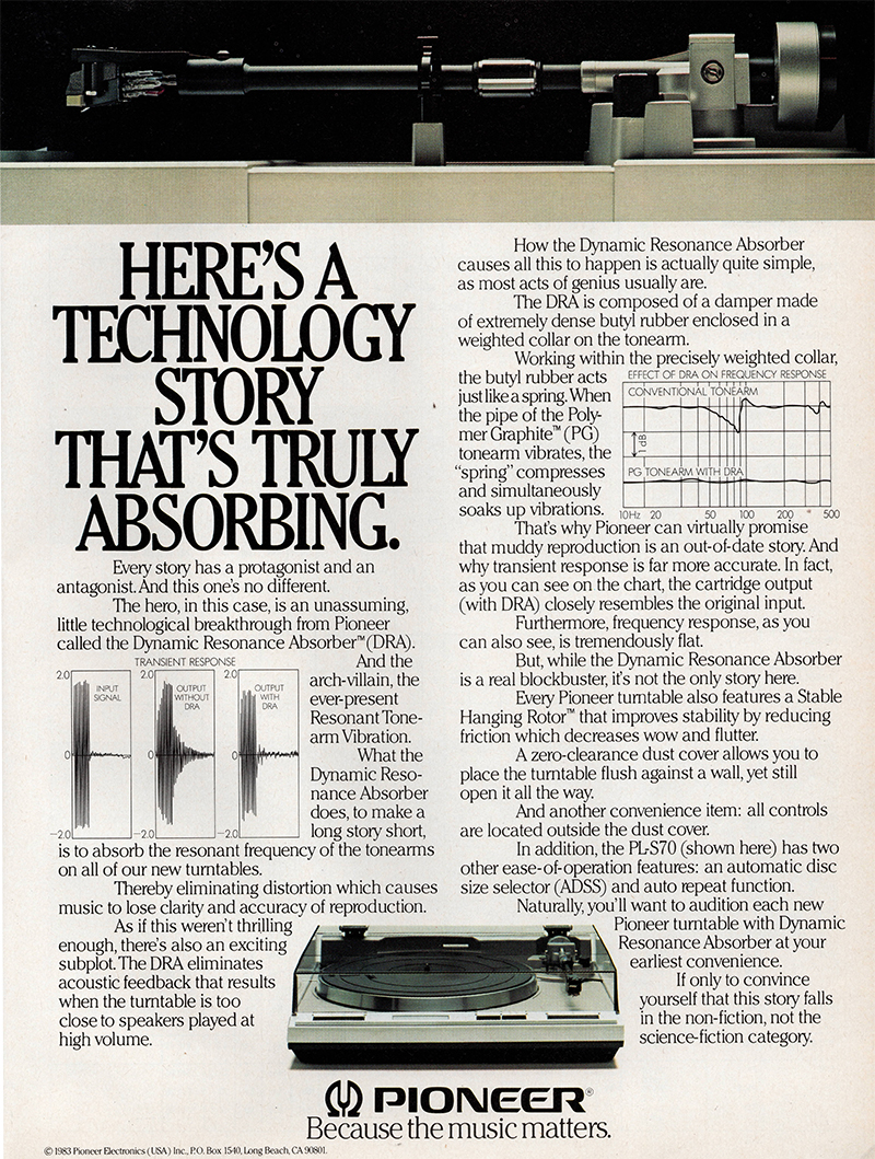 Pioneer advertisement in Audio, October 1983