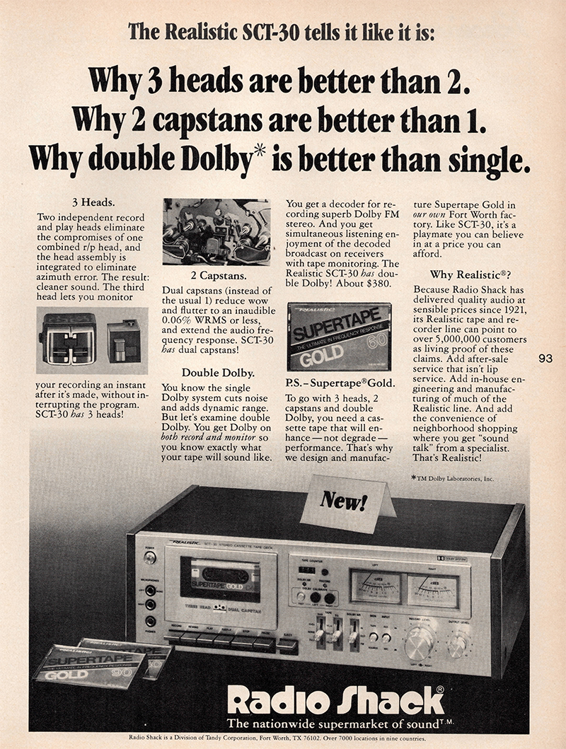 Realistic advertisement in Audio, October 1978