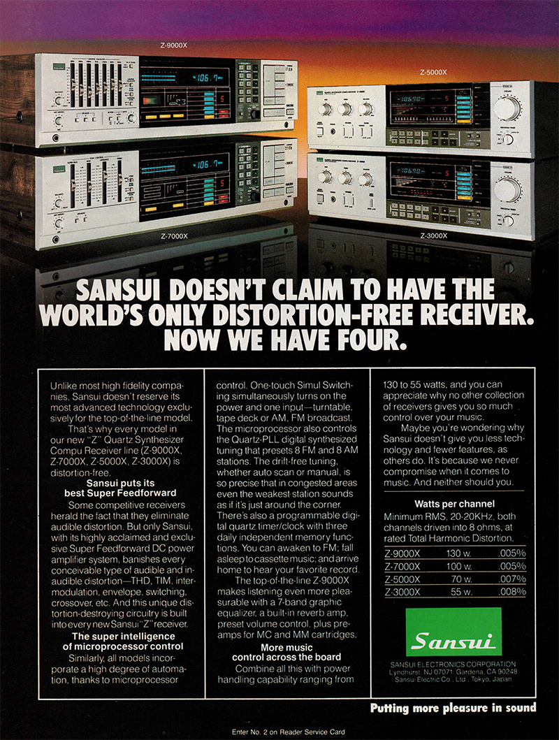 Sansui advertisement in Audio, November 1983