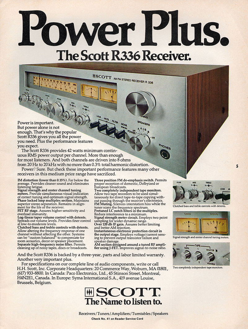 Scott advertisement in Audio, November 1976