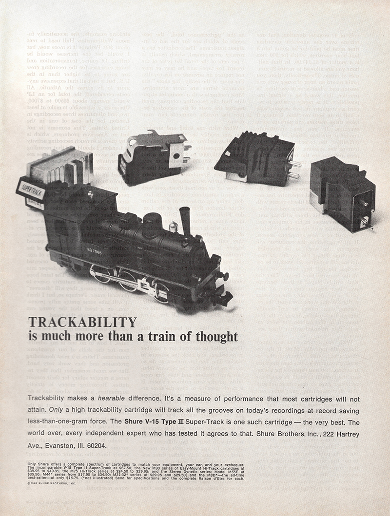 Shure advertisement in Audio, May 1969