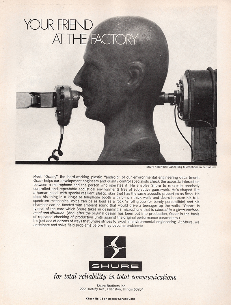 Shure advertisement in Audio, May 1970