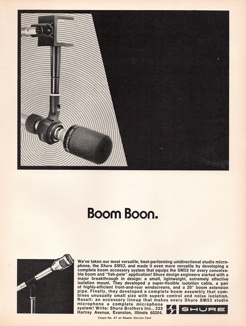 Shure advertisement in Audio, February 1971