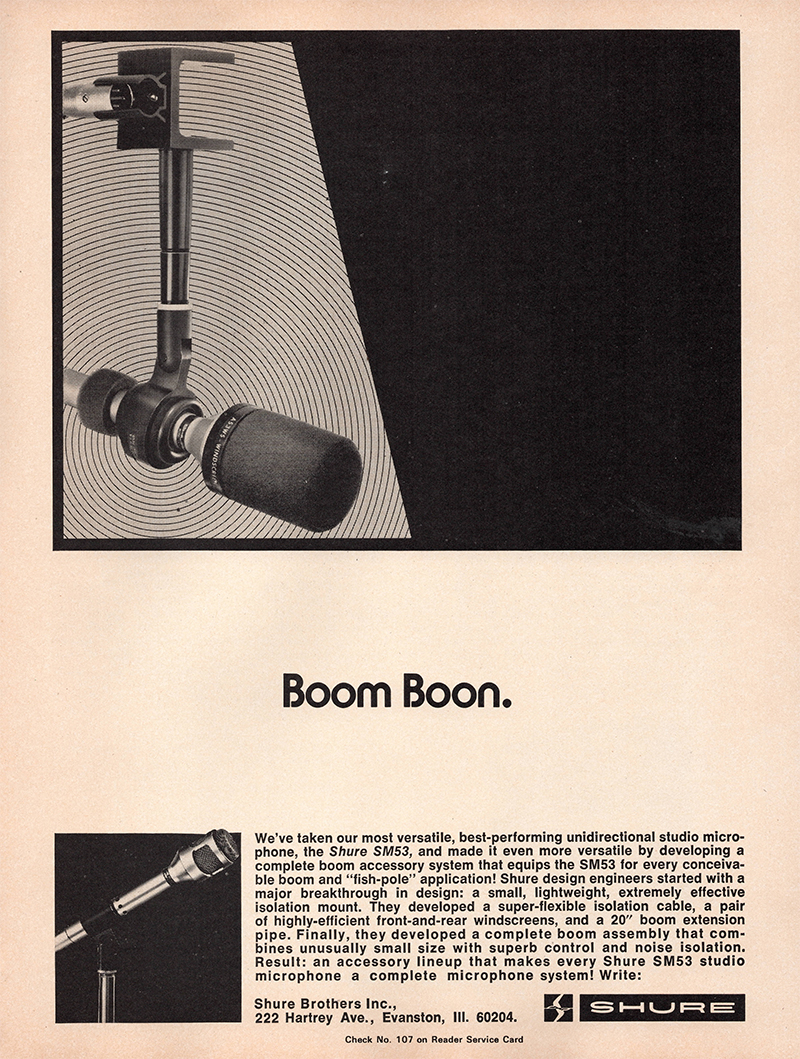 Shure advertisement in Audio, September 1972
