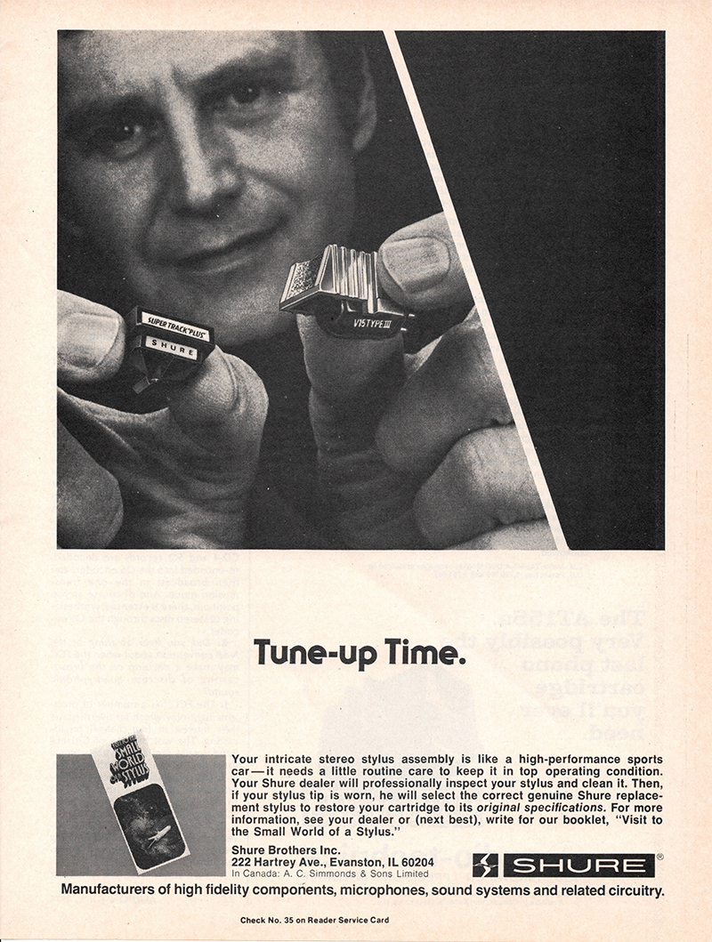 Shure advertisement in Audio, June 1976