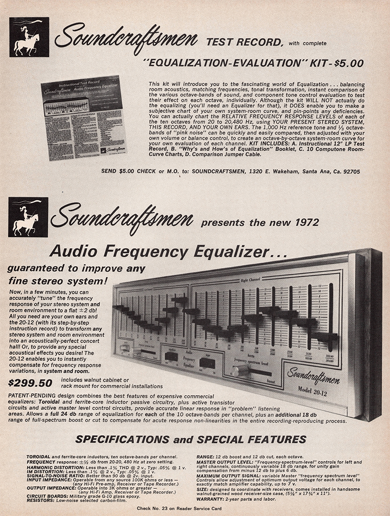 Soundcraftsmen advertisement in Audio, October 1971