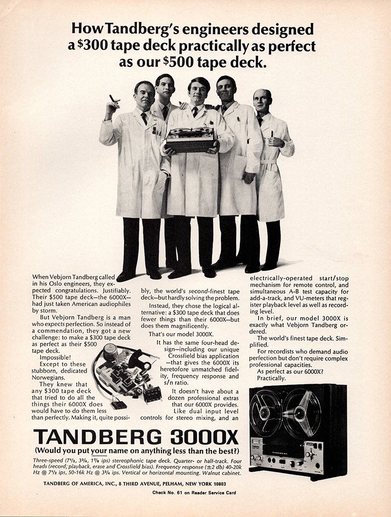 Tandberg advertisement in Audio, May 1971