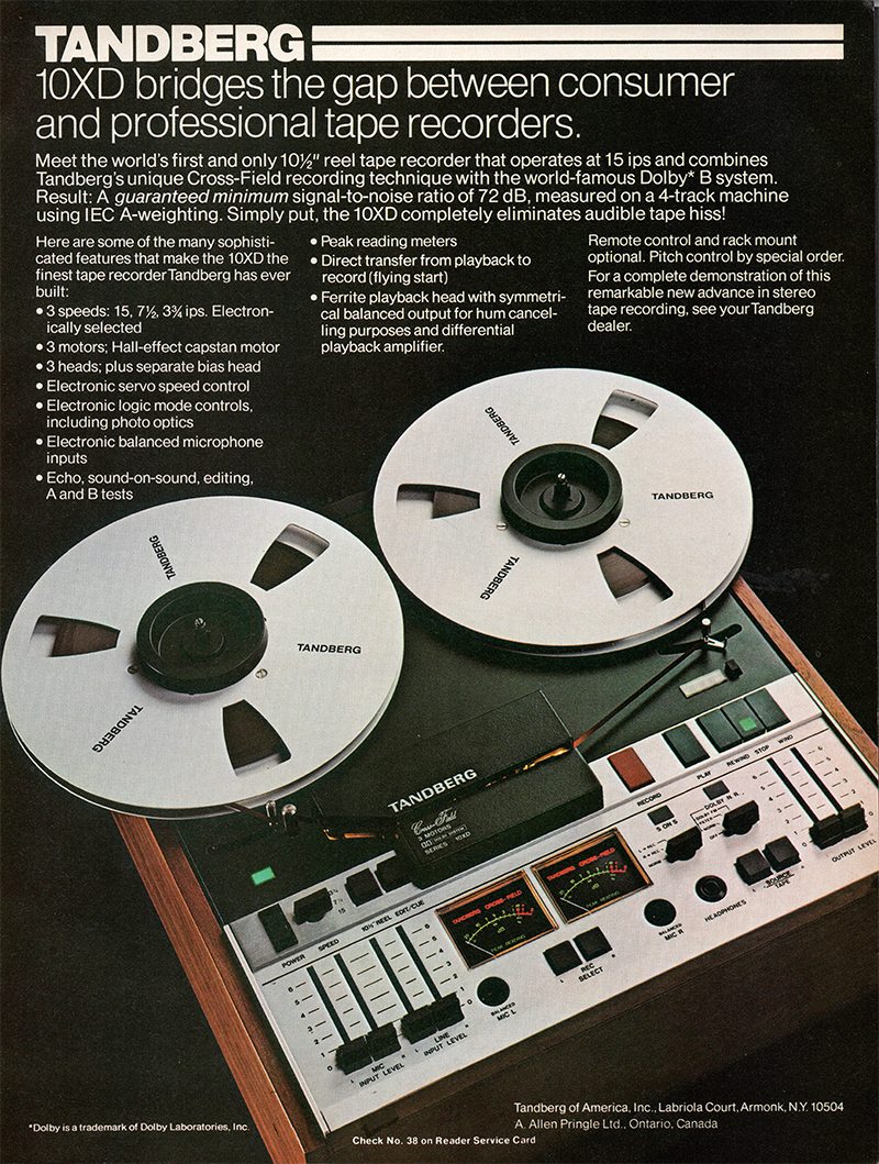 Tandberg advertisement in Audio, April 1976