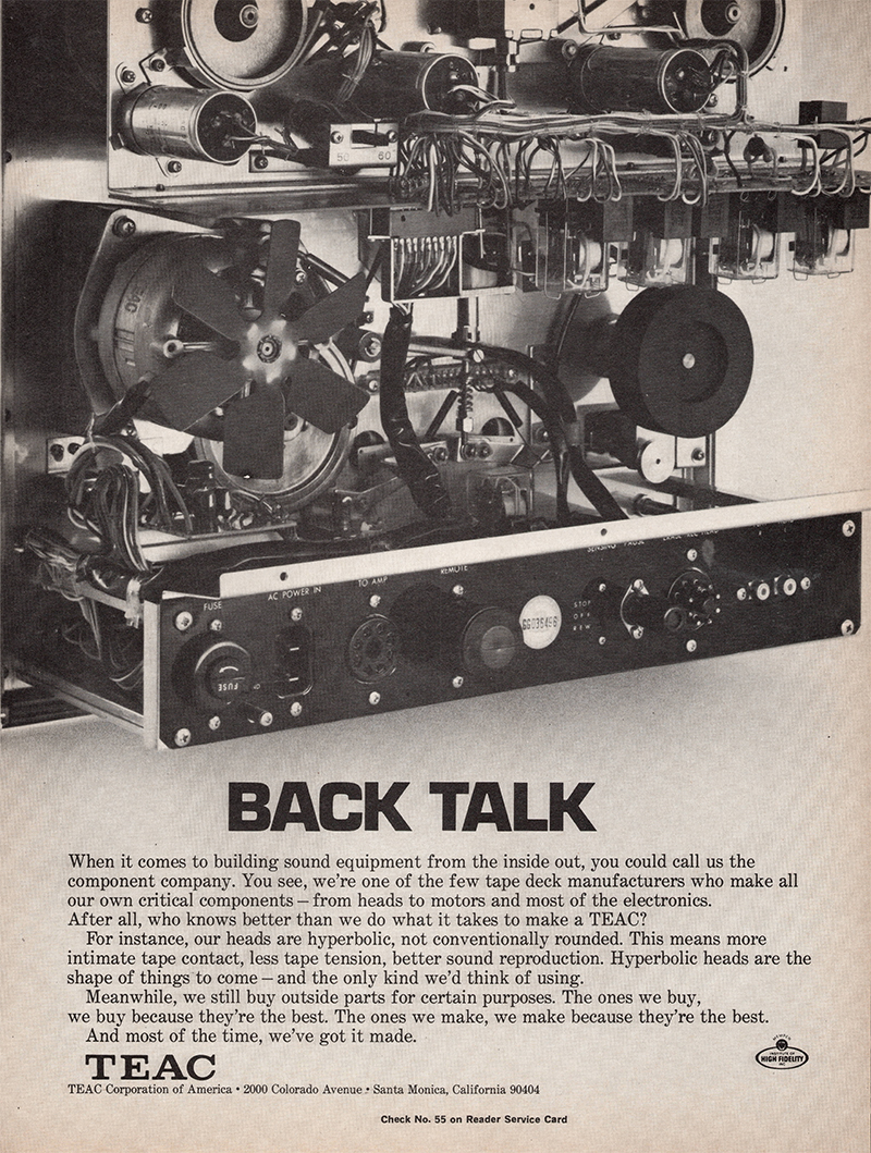 TEAC advertisement in Audio, March 1971