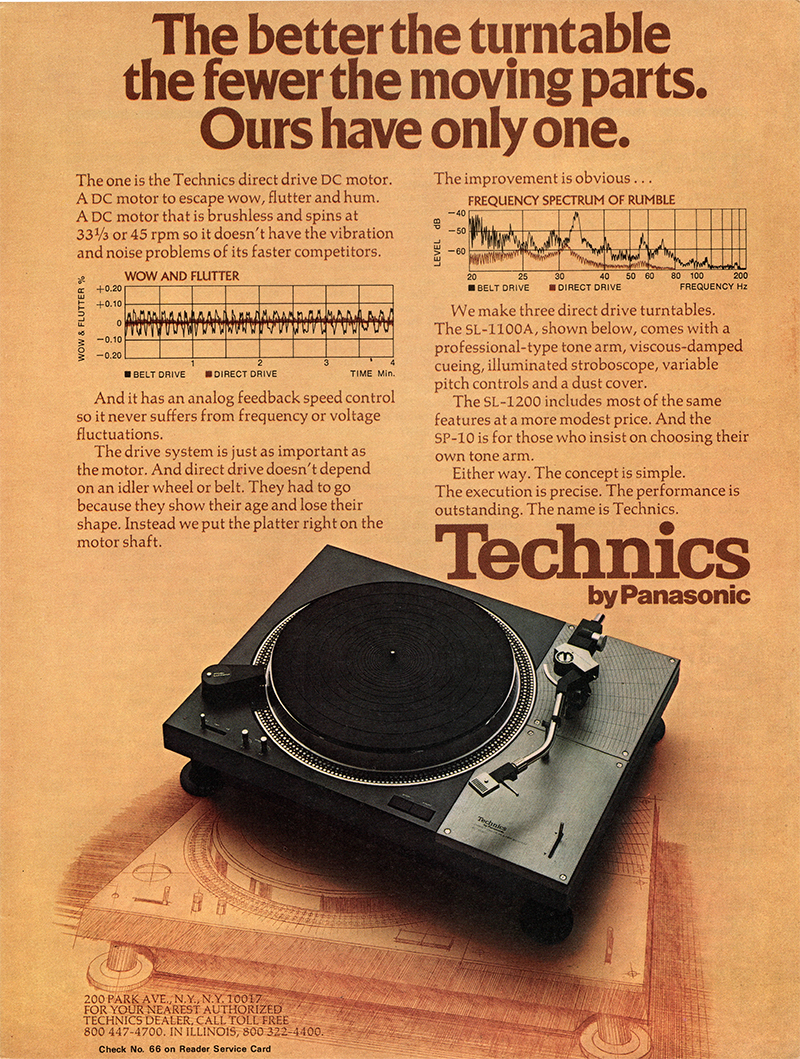 Technics advertisement in Audio, September 1973