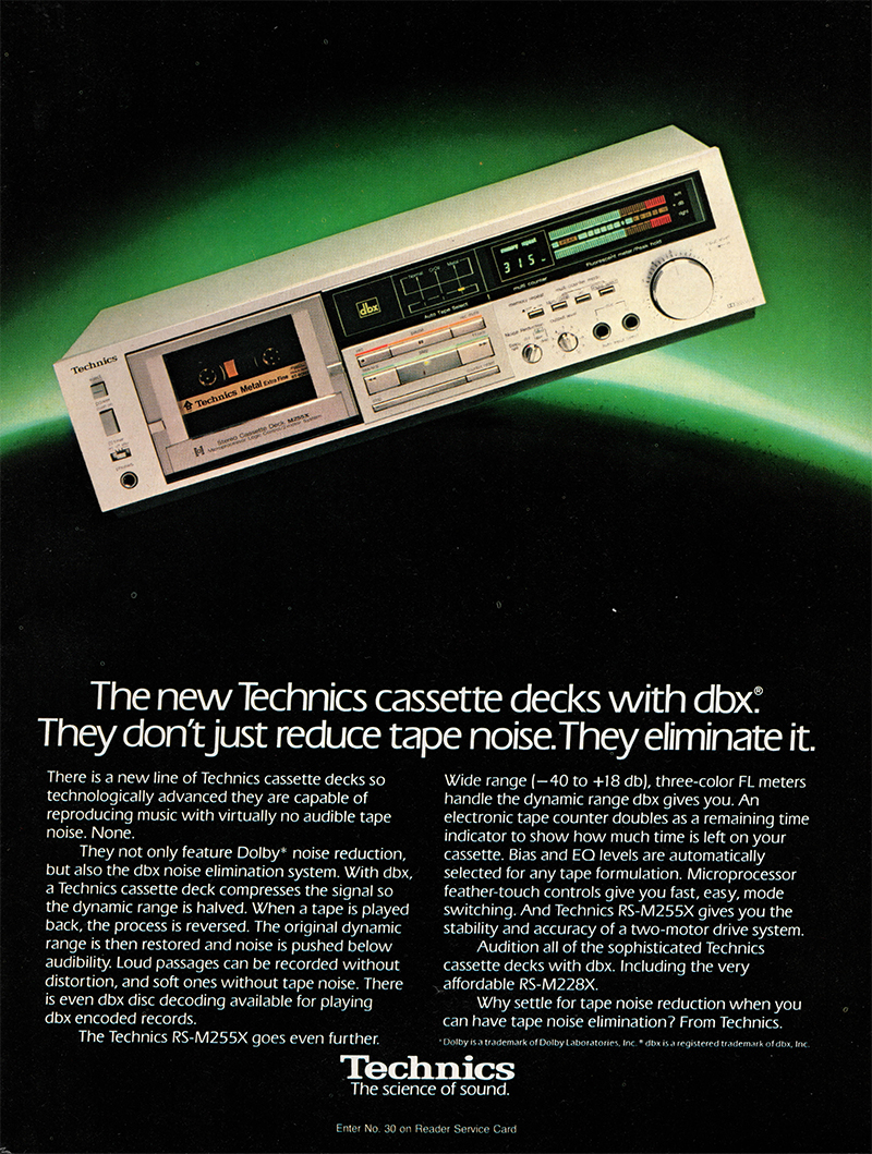 Technics advertisement in Audio, March 1983